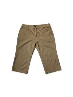 GAP Vintage Tan Cropped Capri Pants Canvas Jorts Size 12